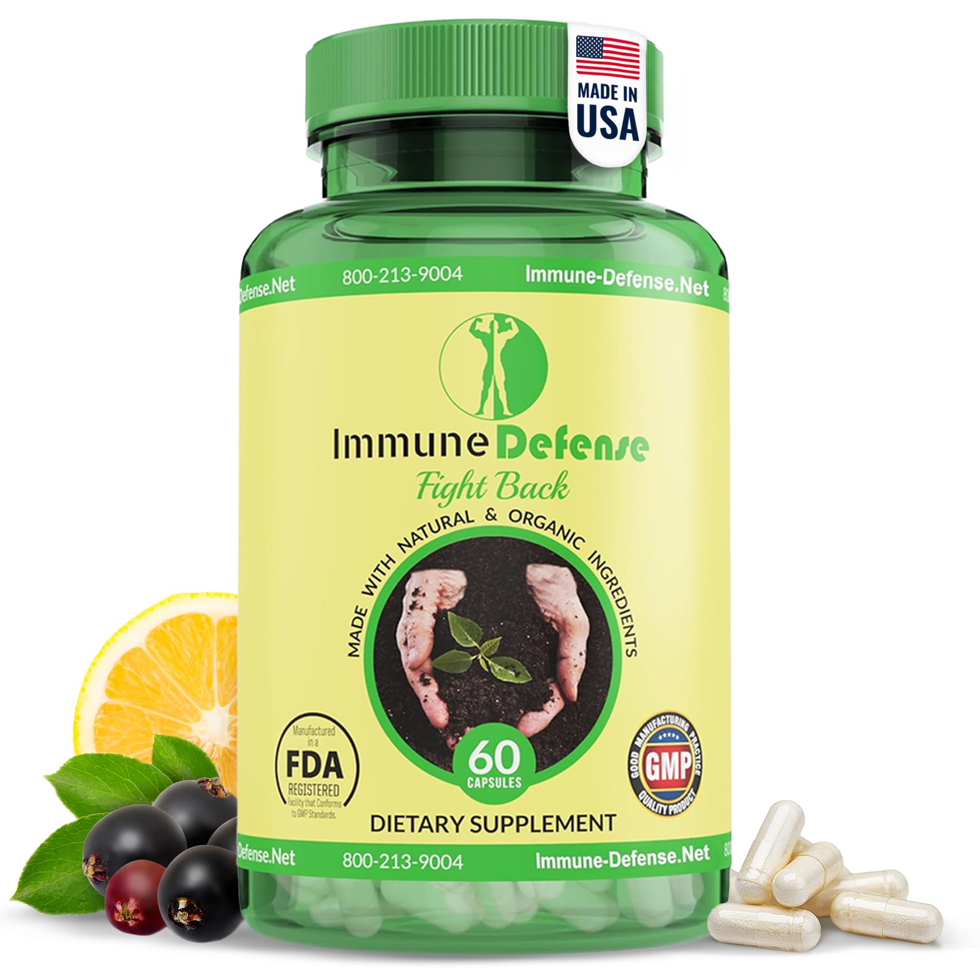 Immune Defense bottle front view for easy daily immune support
