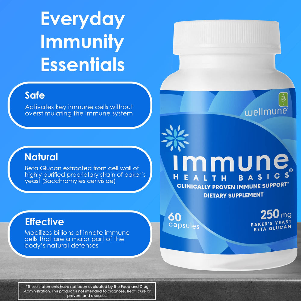 Immune Health Basics beta glucan capsules ready to support immune health