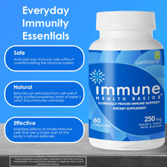 Immune Health Basics beta glucan capsules ready to support immune health