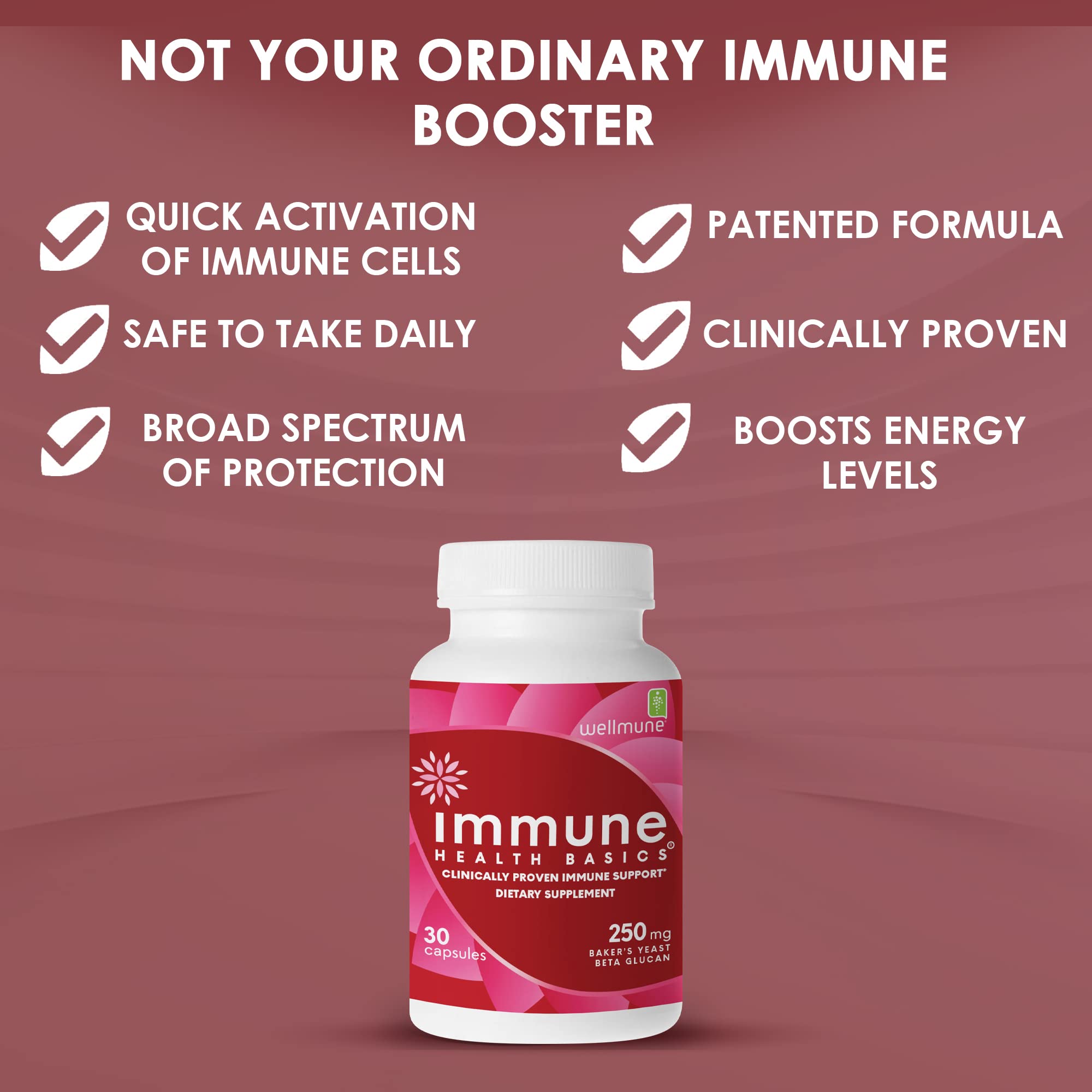 Close-up of Immune Health Basics capsules pouring from the bottle for dosage clarity