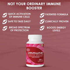Close-up of Immune Health Basics capsules pouring from the bottle for dosage clarity