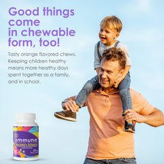 Daily dosage guide for kids from Immune Health Basics promotes easy daily routine.