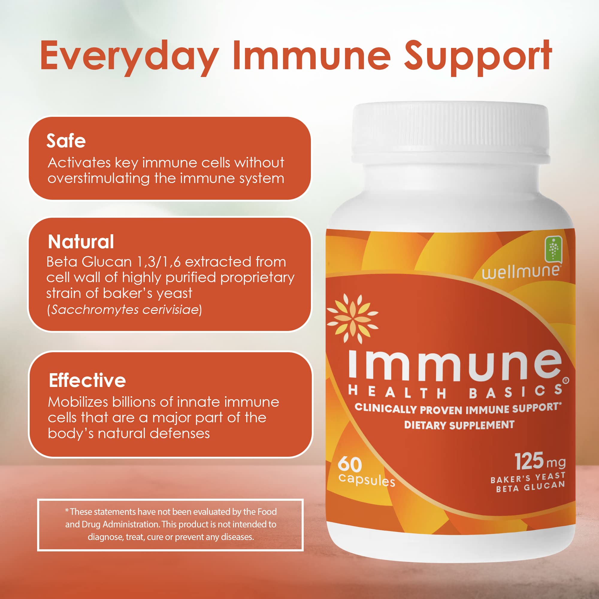 Immune Health Basics product shot communicates purity and safety with no additives