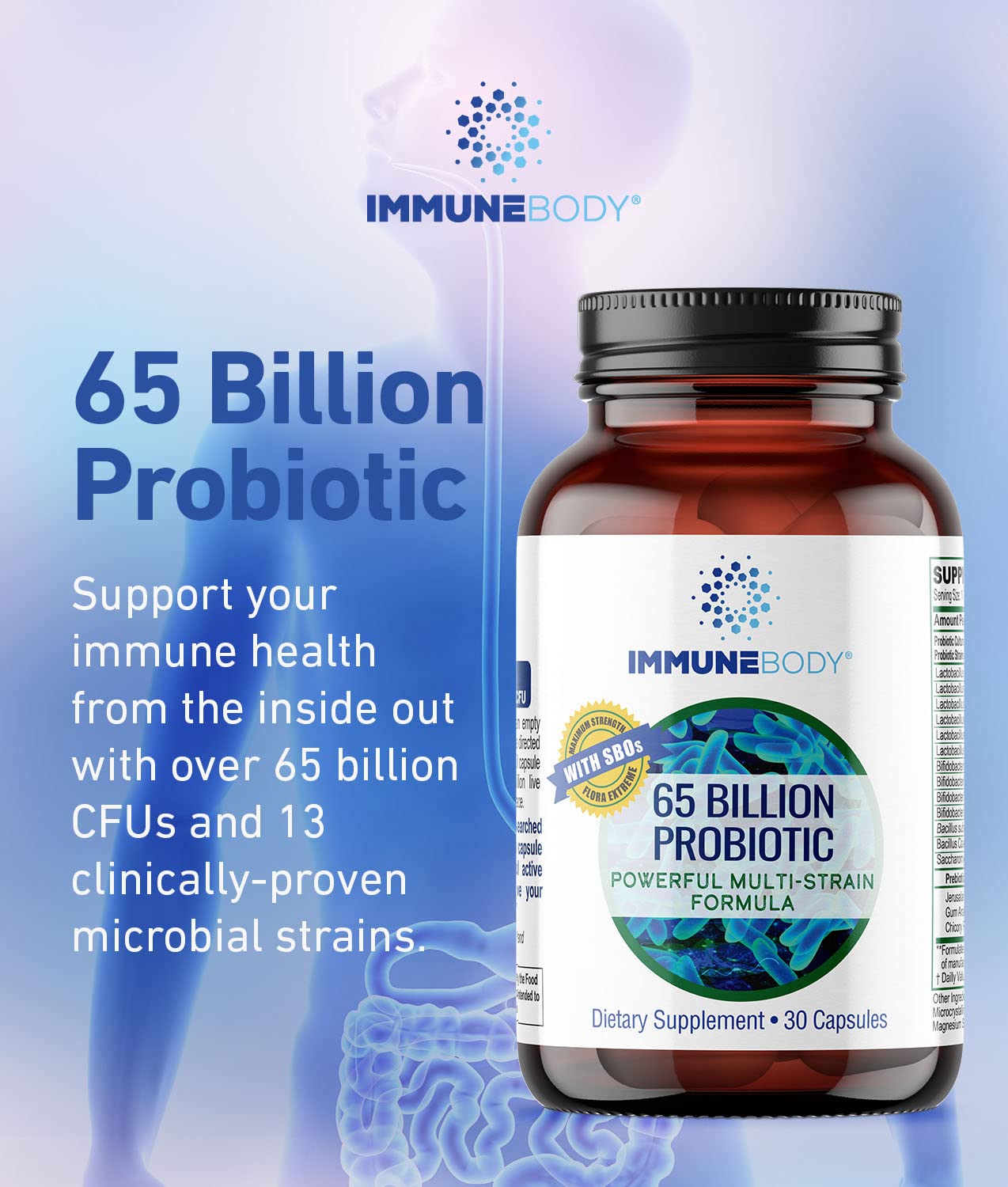 ImmuneBody prebiotic blend image features Jerusalem artichoke and chicory fiber.