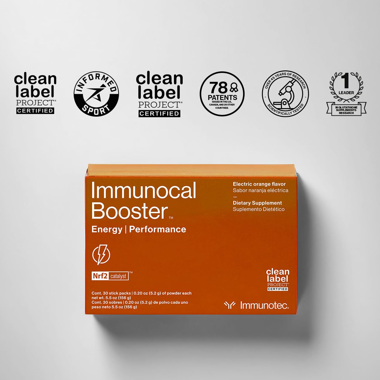 Immunocal Booster Energy Nrf2 catalyst visual, supports internal antioxidant potential.