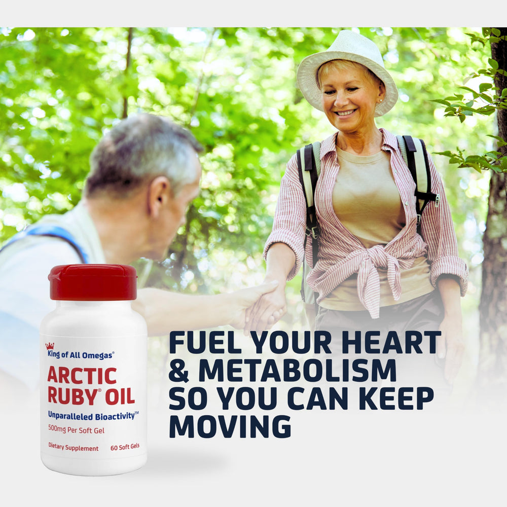 Immunocorp Arctic Ruby Oil softgels closeup for easy daily intake and support.