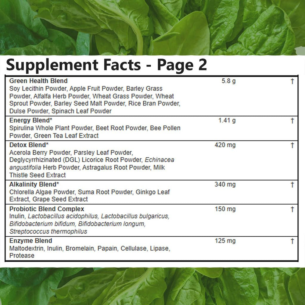 USA-made badge on ImmunoPower Super Greens packaging.
