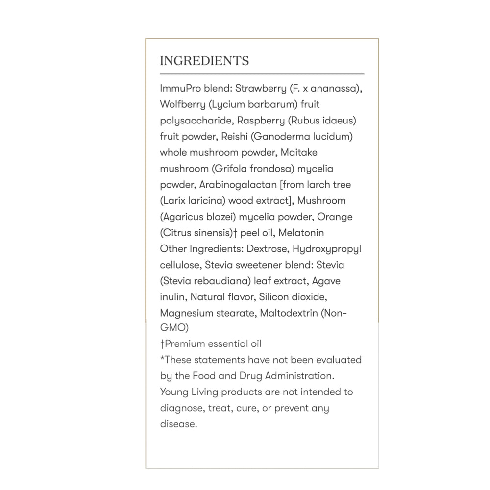 ImmuPro chewable tabs flavor graphic conveys pleasant taste option