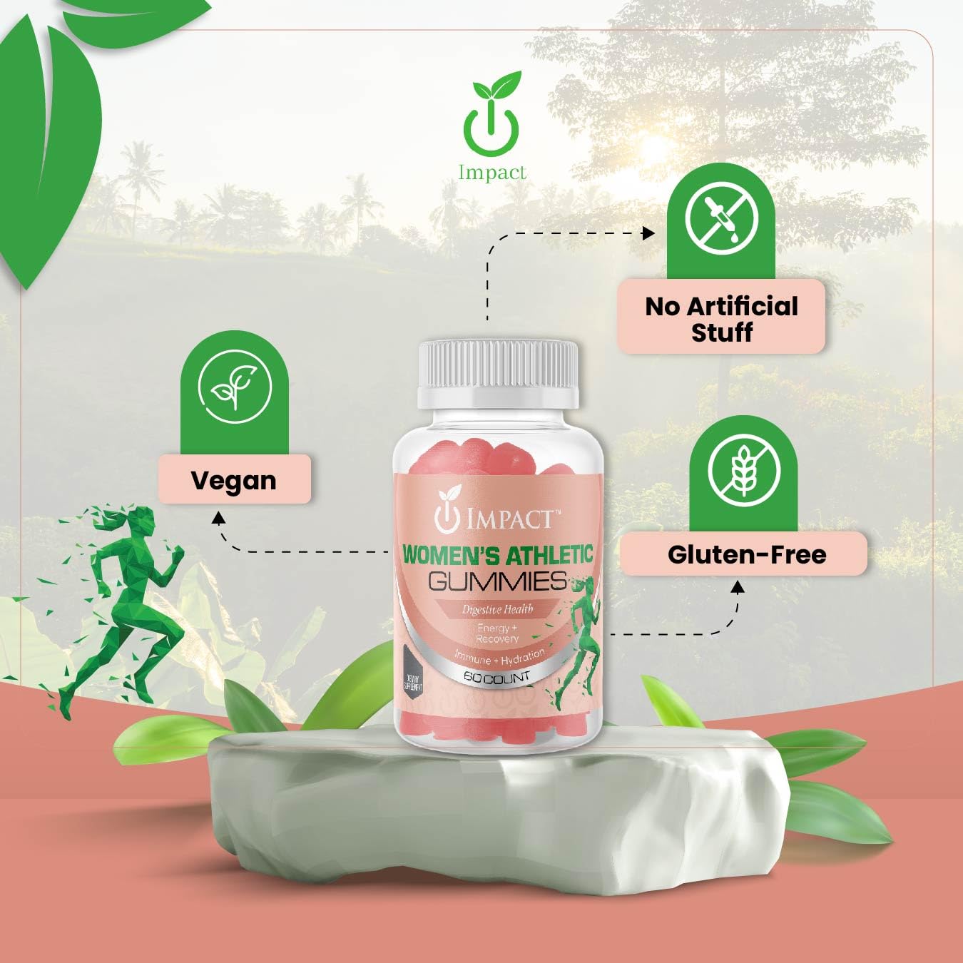 Impact Women’s Athletic Gummies recovery-immunity benefits after exercise