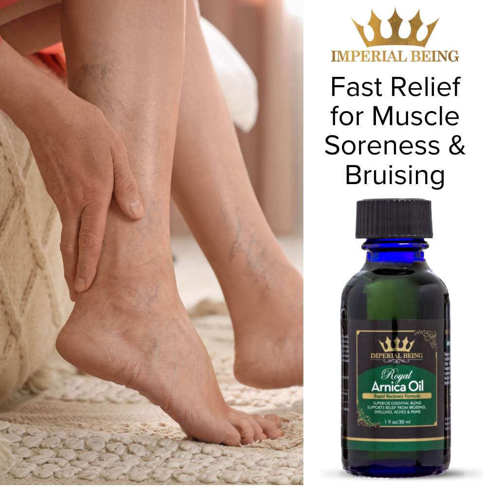 Imperial Being Royal Arnica Oil massage application demonstrating deep absorption.