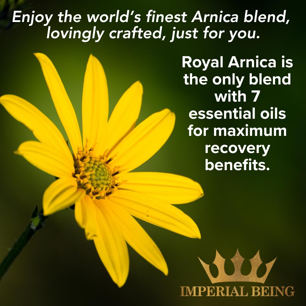 Imperial Being Royal Arnica Oil handmade USA packaging.