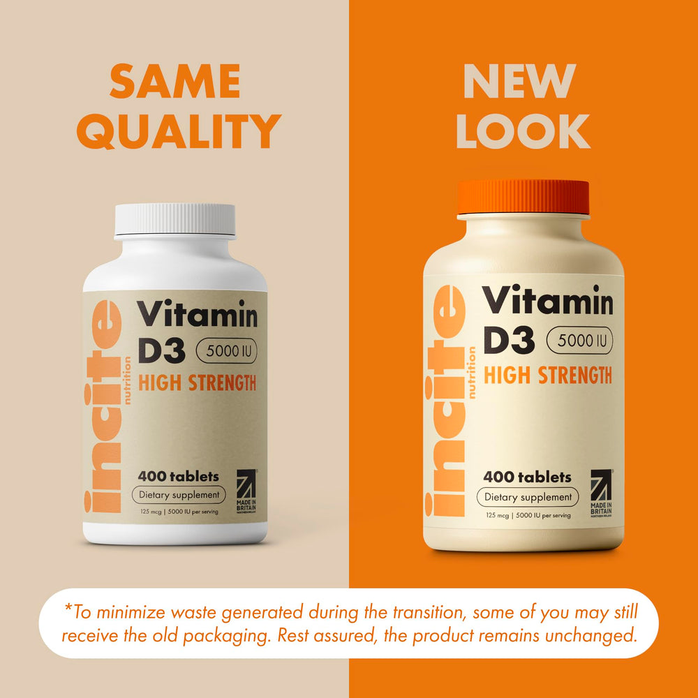 Incite Nutrition Vitamin D3 5000iu micro tablet close-up for easy swallowing.