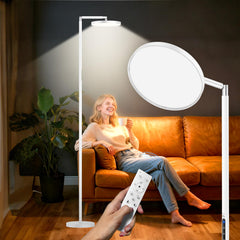 Incolumitas Floor Sun Lamp delivers full-spectrum light for bright indoor illumination.