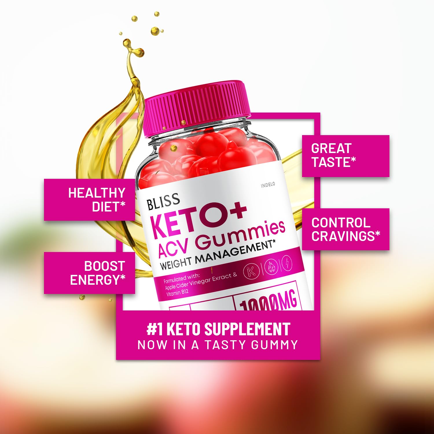 Close-up of bottle label communicates ingredients and branding for trust.
