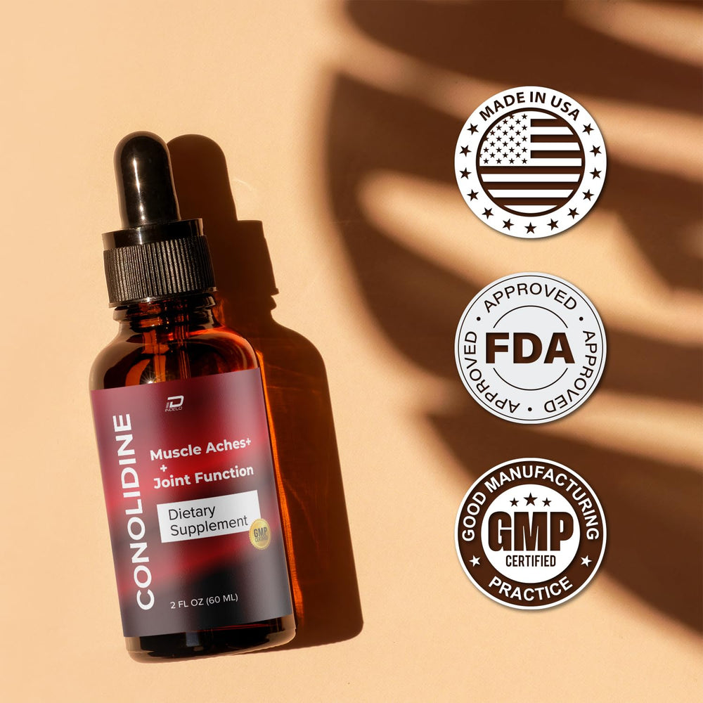Indelo packaging for Conolidine drops ready for travel