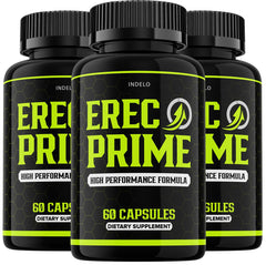 Indelo ErecPrime pills three-pack box demonstrates value and convenience for daily routines.