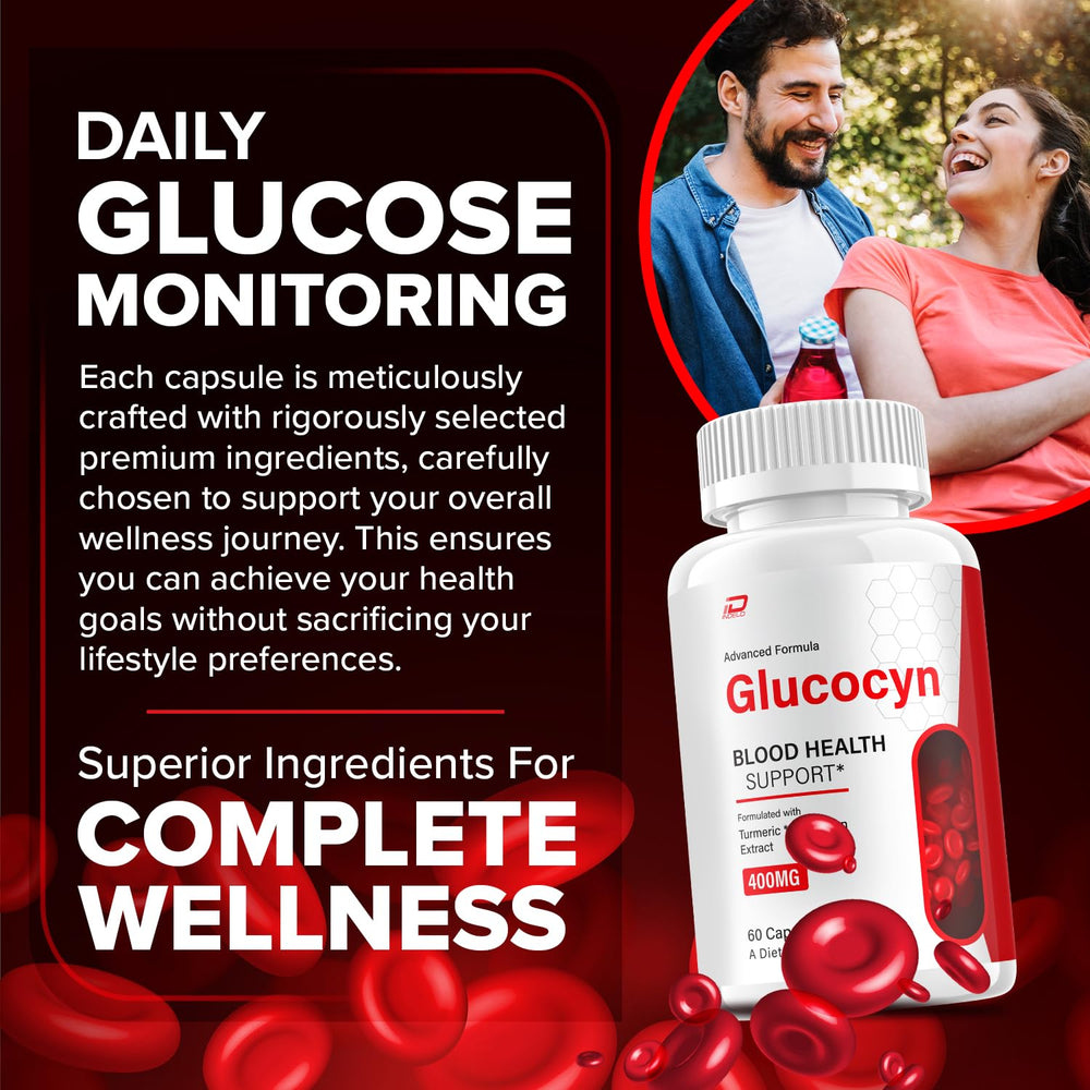 Indelo Glucocyn capsules close-up showing all-natural wellness potential.