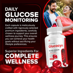 Indelo Glucocyn capsules close-up showing all-natural wellness potential.
