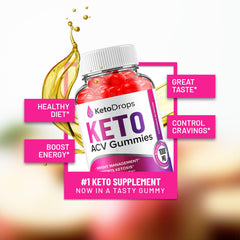 Indelo Keto Drops ACV gummies pour, convenient daily dose for quick intake.