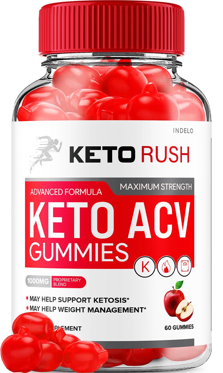 Indelo Rush Keto ACV Gummies pack front view signaling keto-friendly weight management.