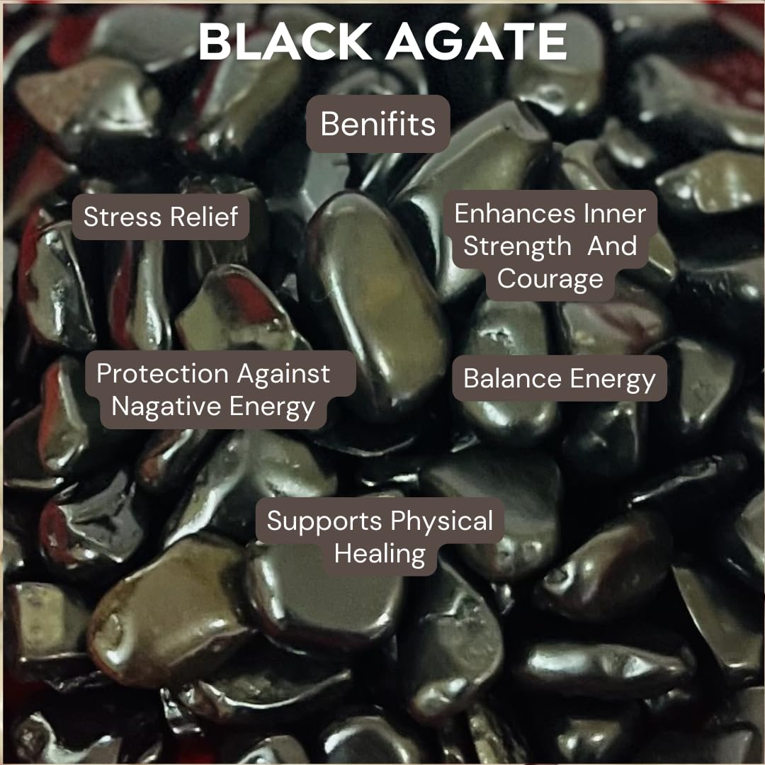 Decorative Black Agate chips by Indian Consigners enhance bowls and terrariums.