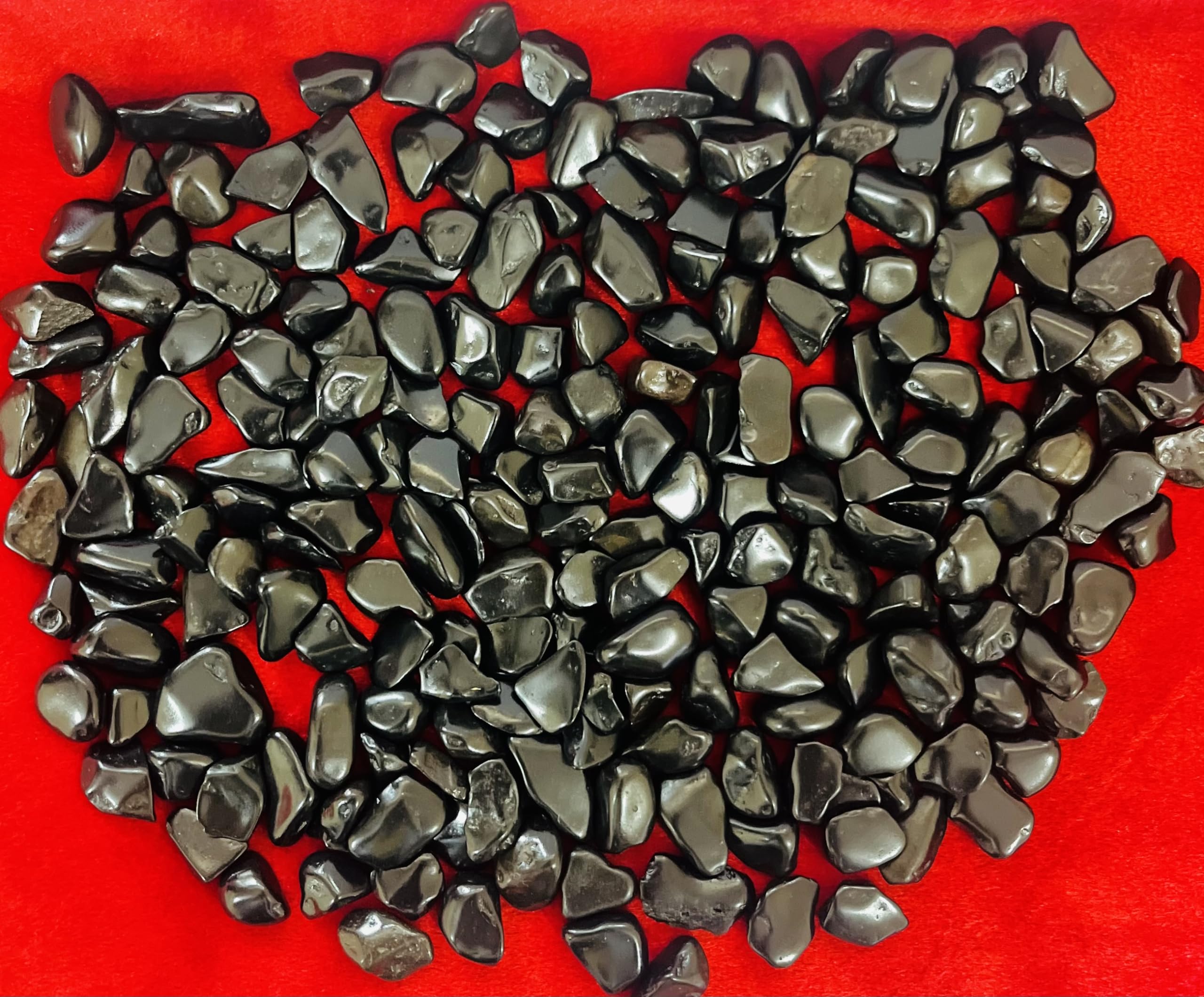 Black Agate tumbled chips by Indian Consigners suitable for jewelry and mosaics.