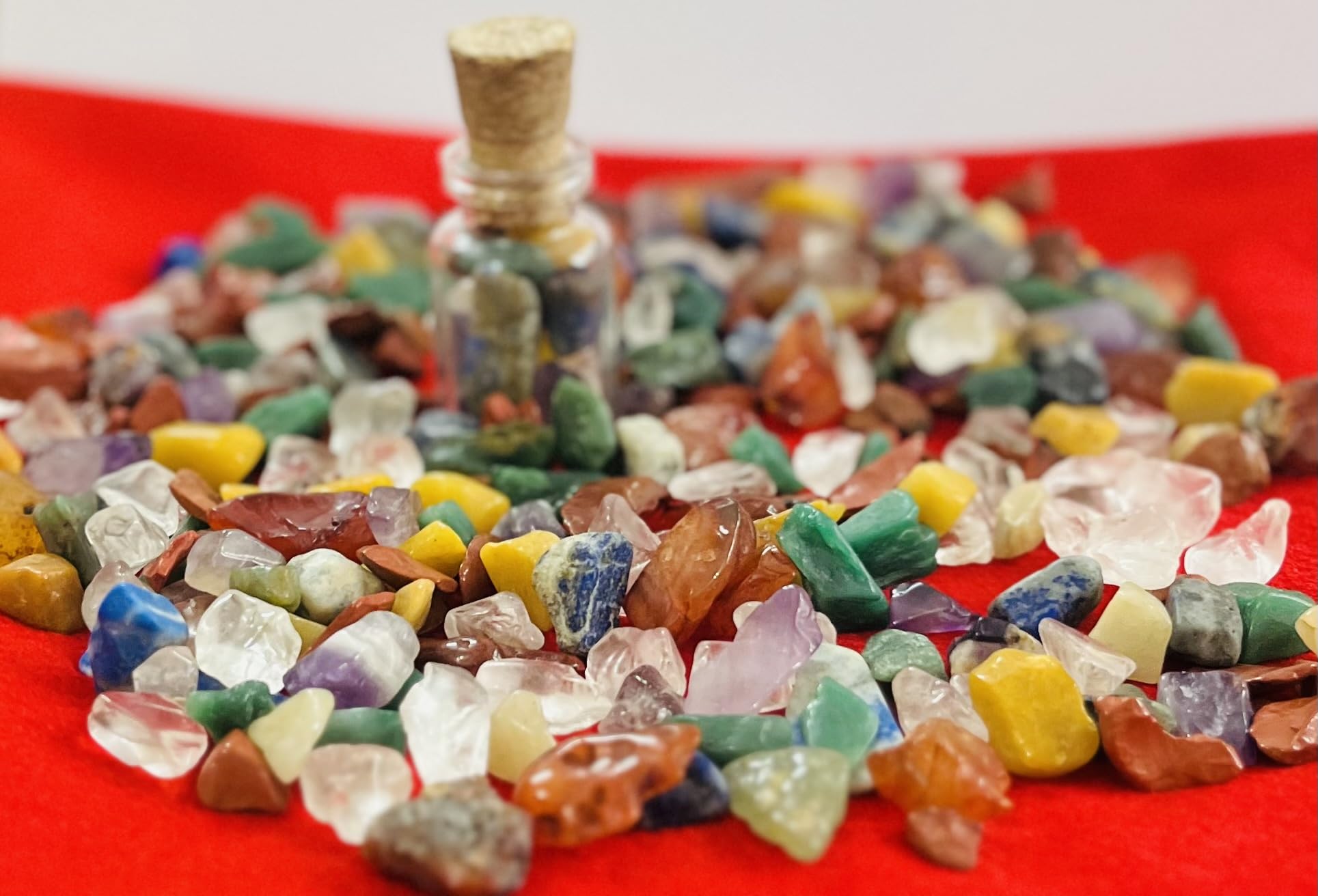 Indian Consigners chakra crystal grid stones arranged for mindful routines