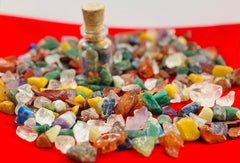 Indian Consigners chakra crystal grid stones arranged for mindful routines