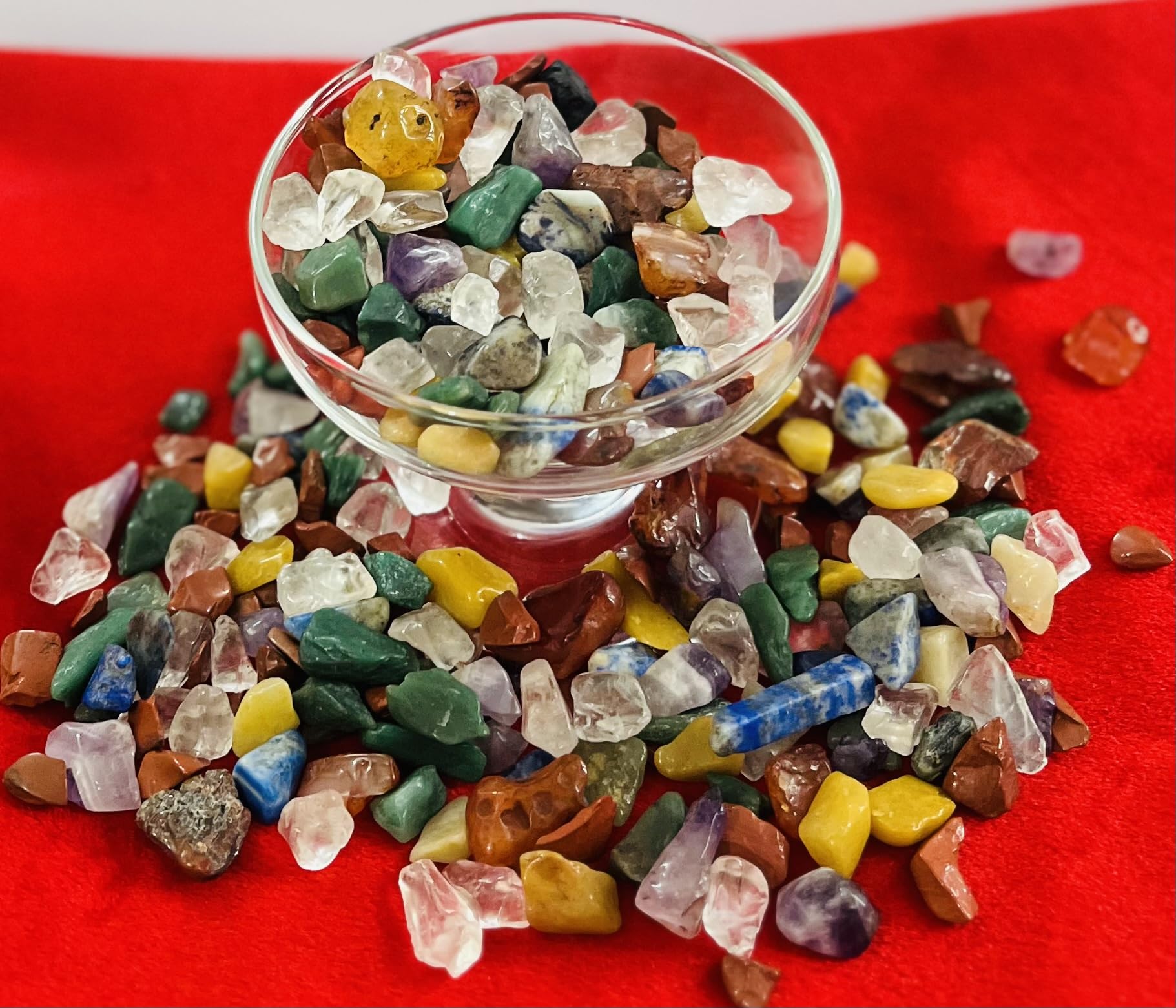 Indian Consigners seven chakra stone chips in a resealable pack for DIY
