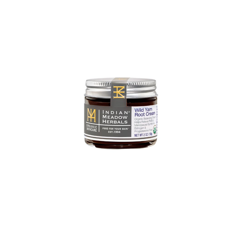 Indian Meadow Herbals Wild Yam Root Cream texture close-up shows silky absorption