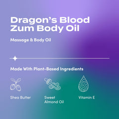 Indigo Wild Zum Dragon's Blood Body Oil application showing smooth slip.