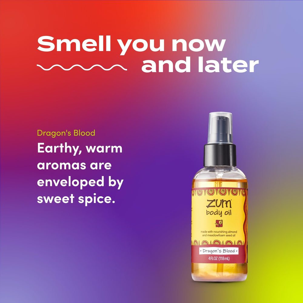 Indigo Wild Zum Dragon's Blood Body Oil during a calming massage.