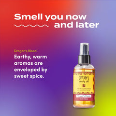 Indigo Wild Zum Dragon's Blood Body Oil during a calming massage.