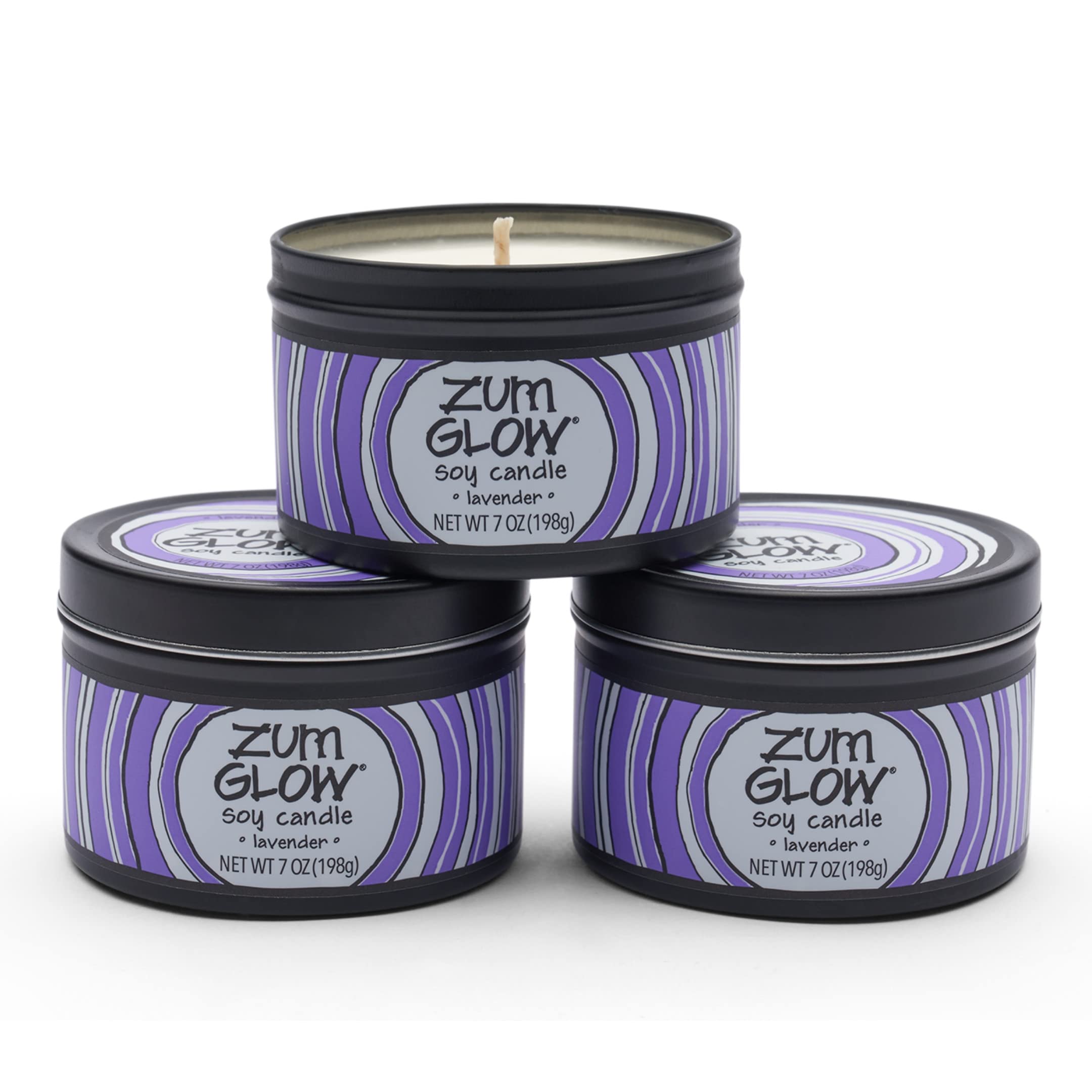 Indigo Wild Zum Glow Lavender Candle pack offers a long-lasting, relaxing scent in a three-pack.