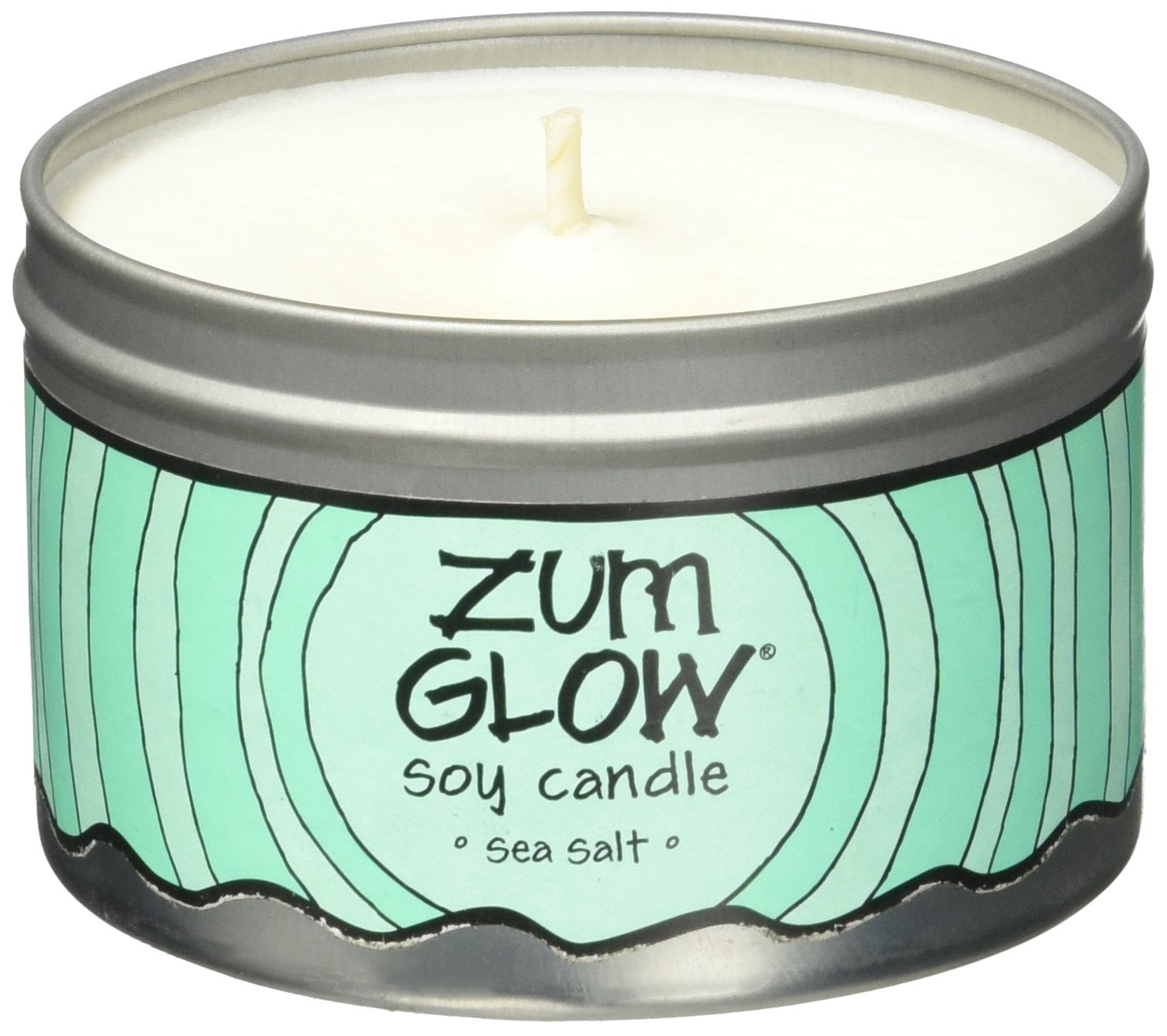 Indigo Wild Zum Glow soy candle in sea salt jar for clean burn and mood enhancement