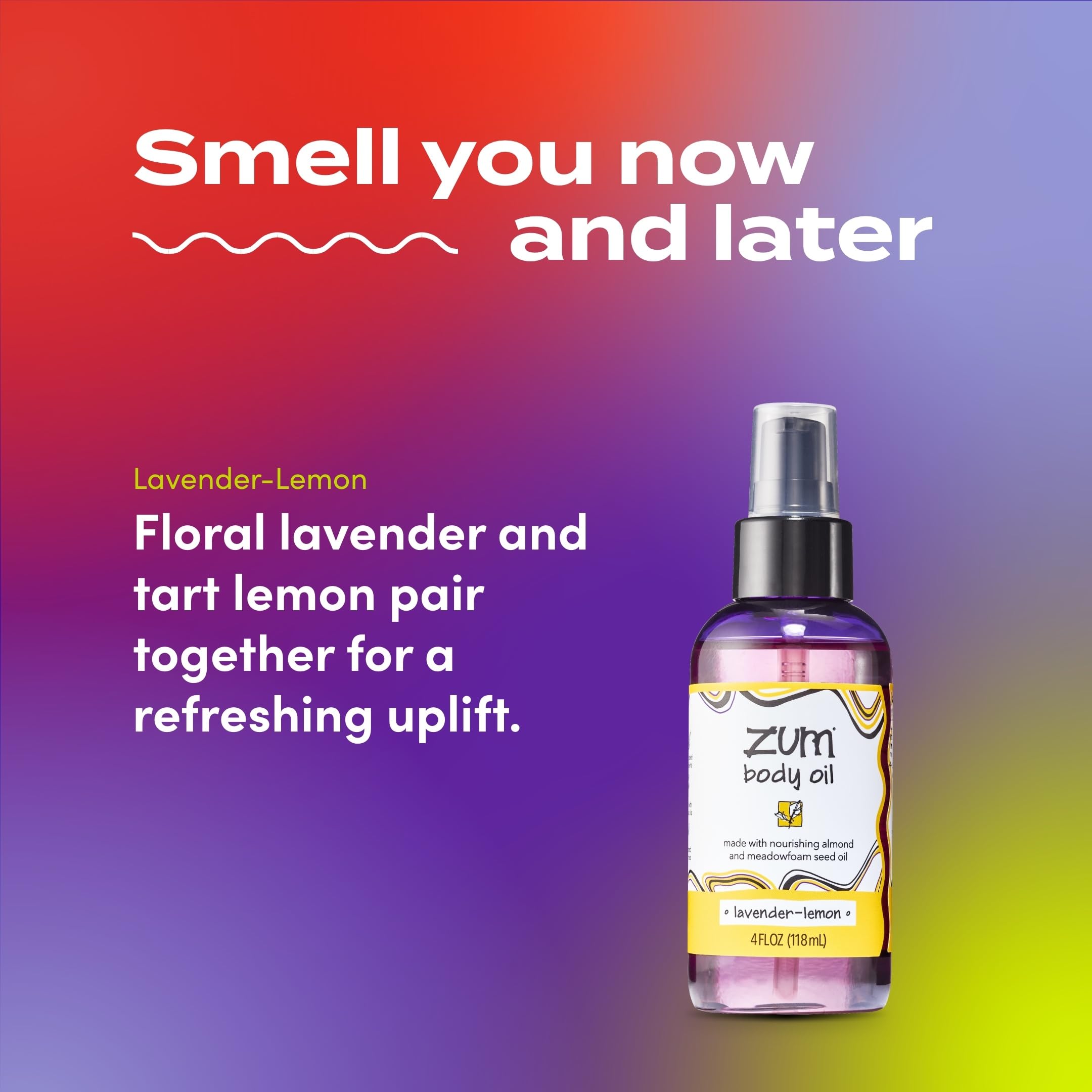 Indigo Wild Zum Lavender-Lemon fragrance swirls promote calm.