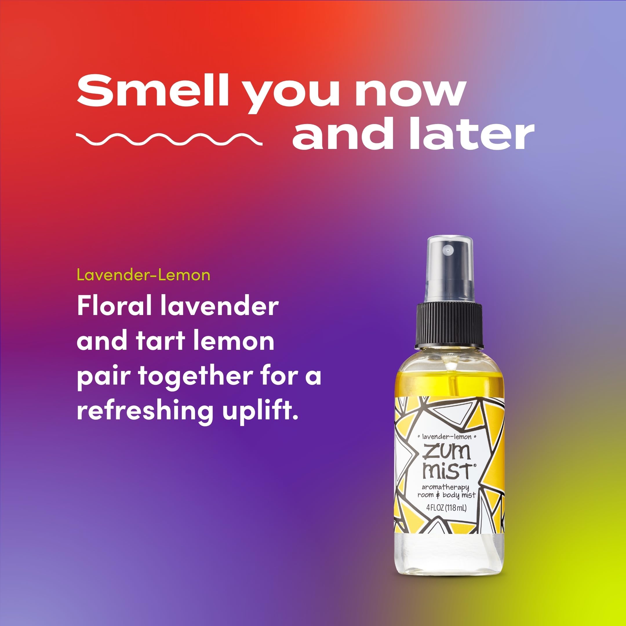 Label highlights lavender-lemon scent details for Indigo Wild Zum Mist