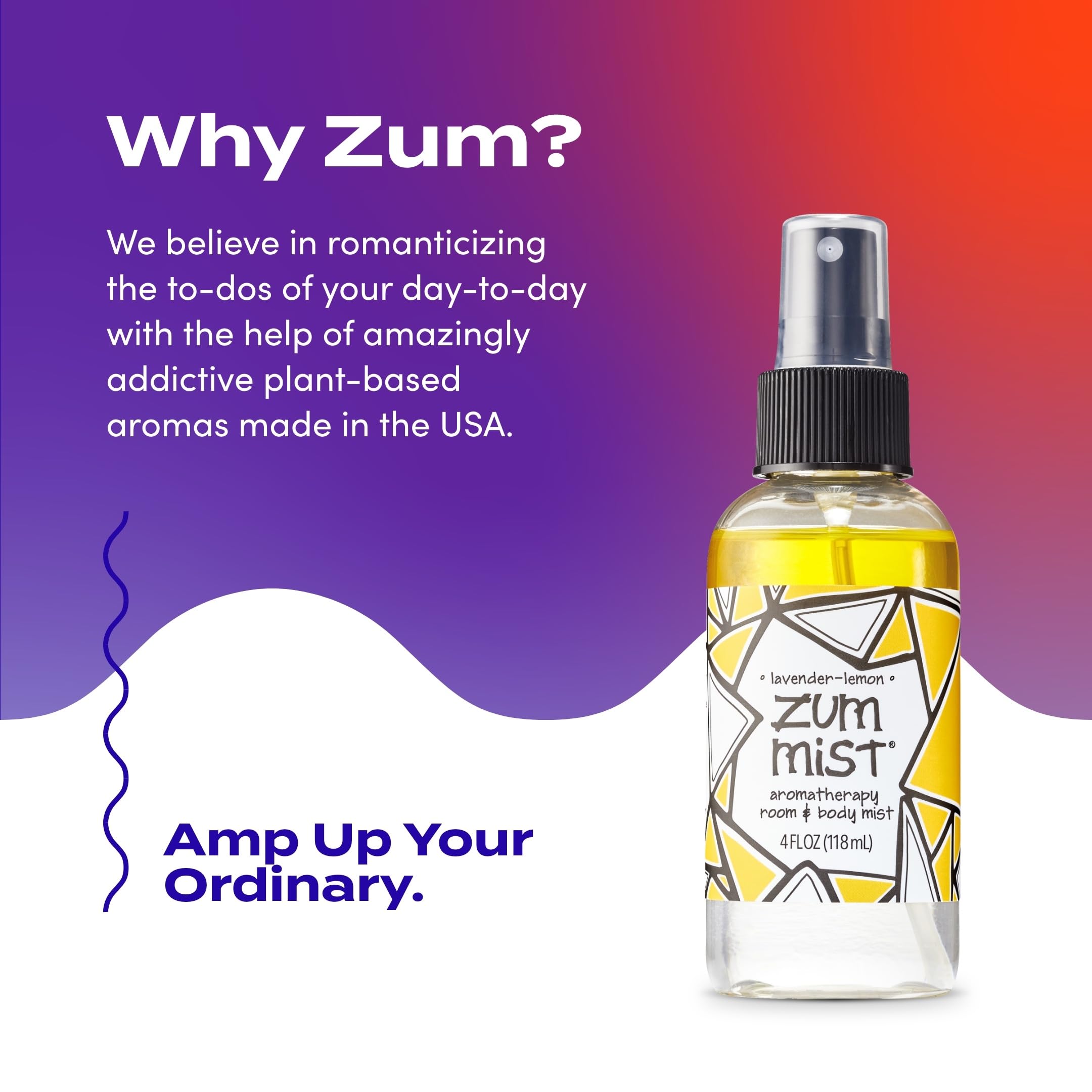 Indigo Wild Zum Mist lavender-lemon label boosts mood and energy