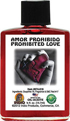 INDIO Prohibited Love Oil bottle for rituals and meditation.