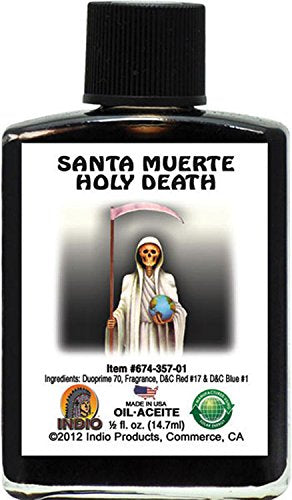 INDIO Holy Death Black spiritual oil bottle for rituals and meditation to enhance focus