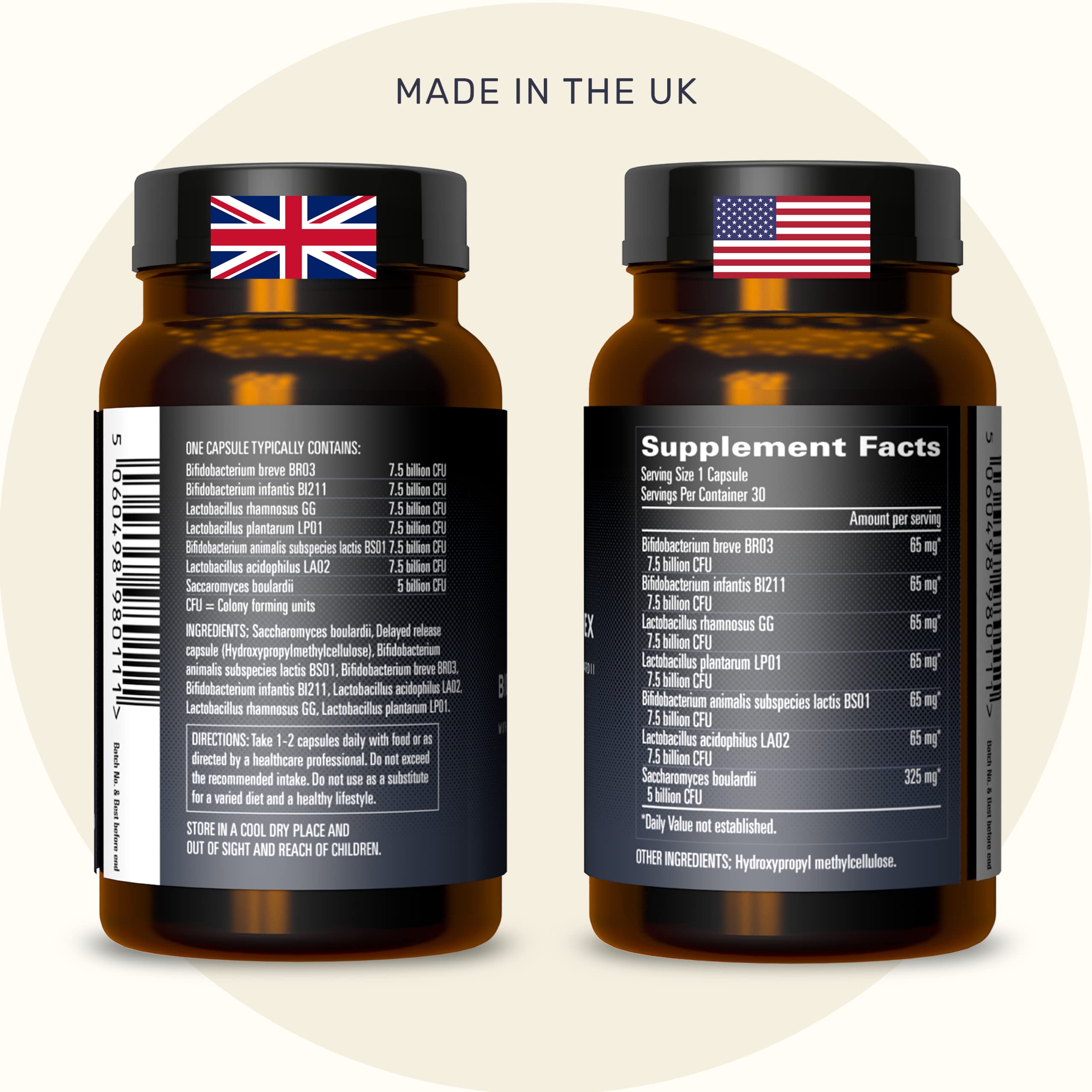 Inessa 50 Billion CFU probiotics capsule close-up highlighting potent gut support.