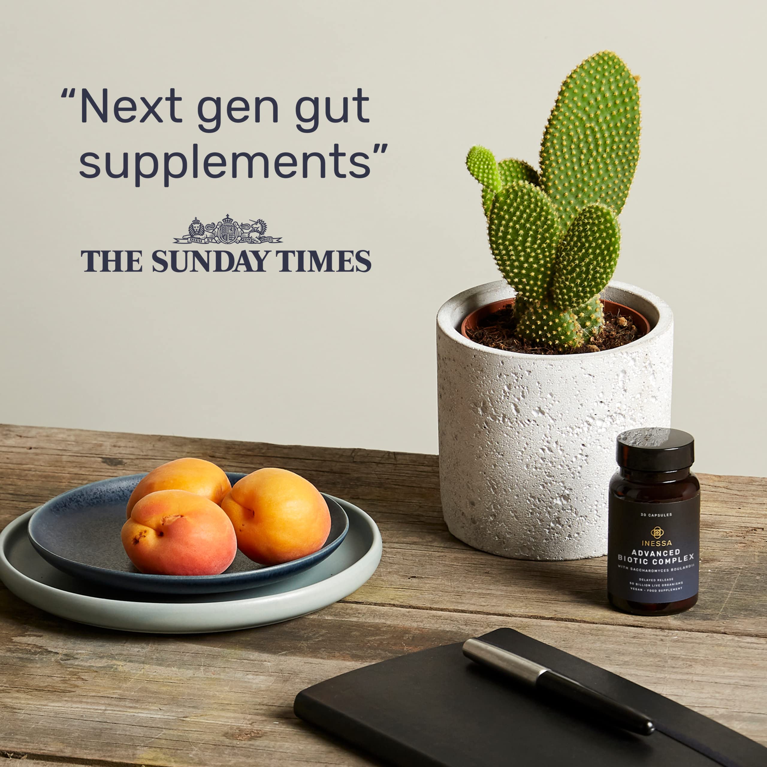 Inessa travel-friendly probiotic bottle for on-the-go digestive balance.