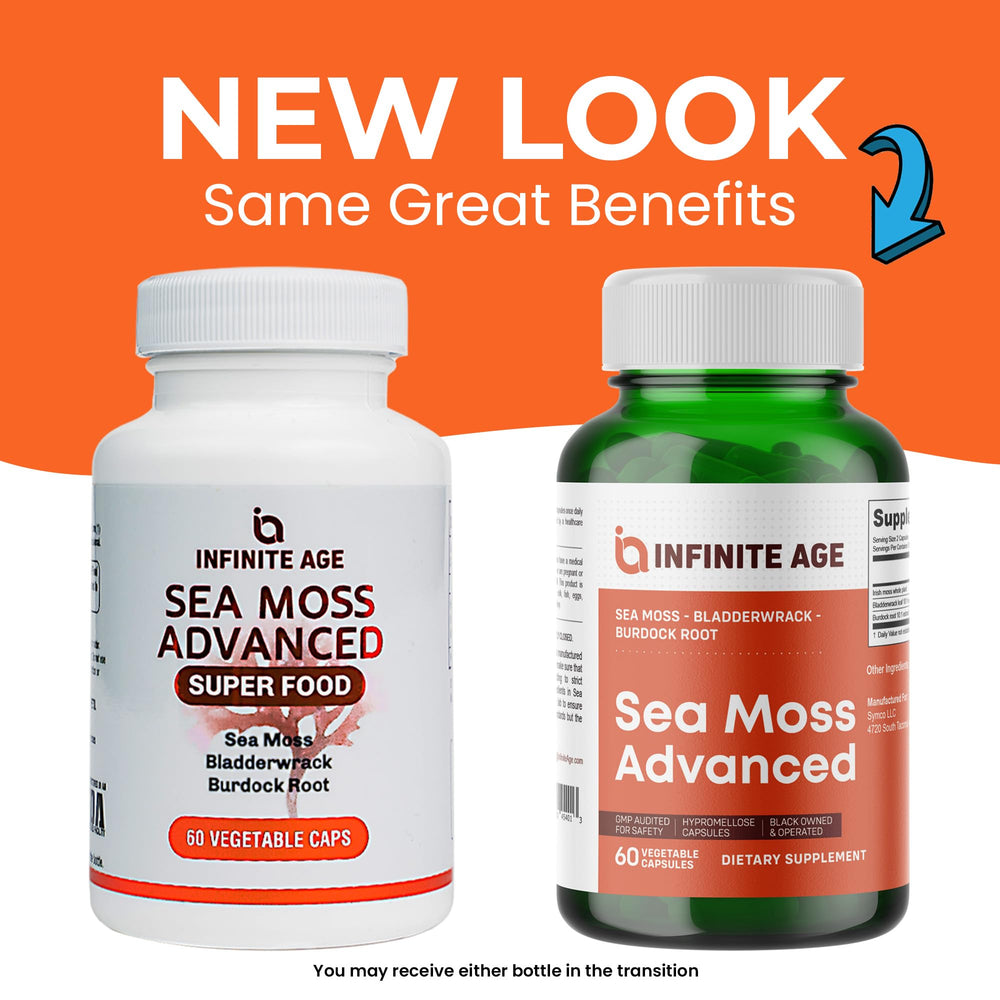 INFINITE AGE capsules being poured demonstrates easy daily dosage.