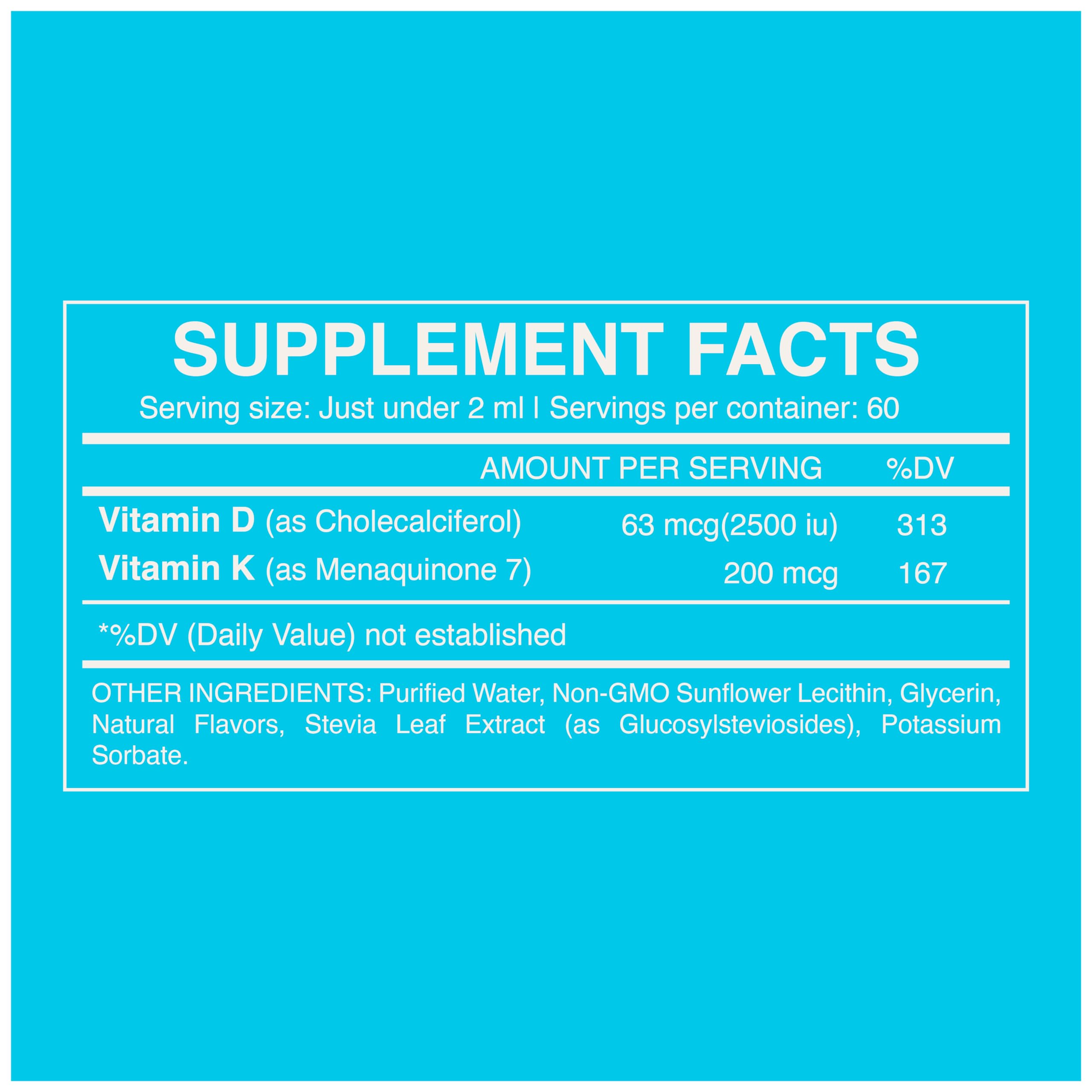 Infinite Labs Liposomal Vitamin D3 & K2 glass bottle conveys premium quality