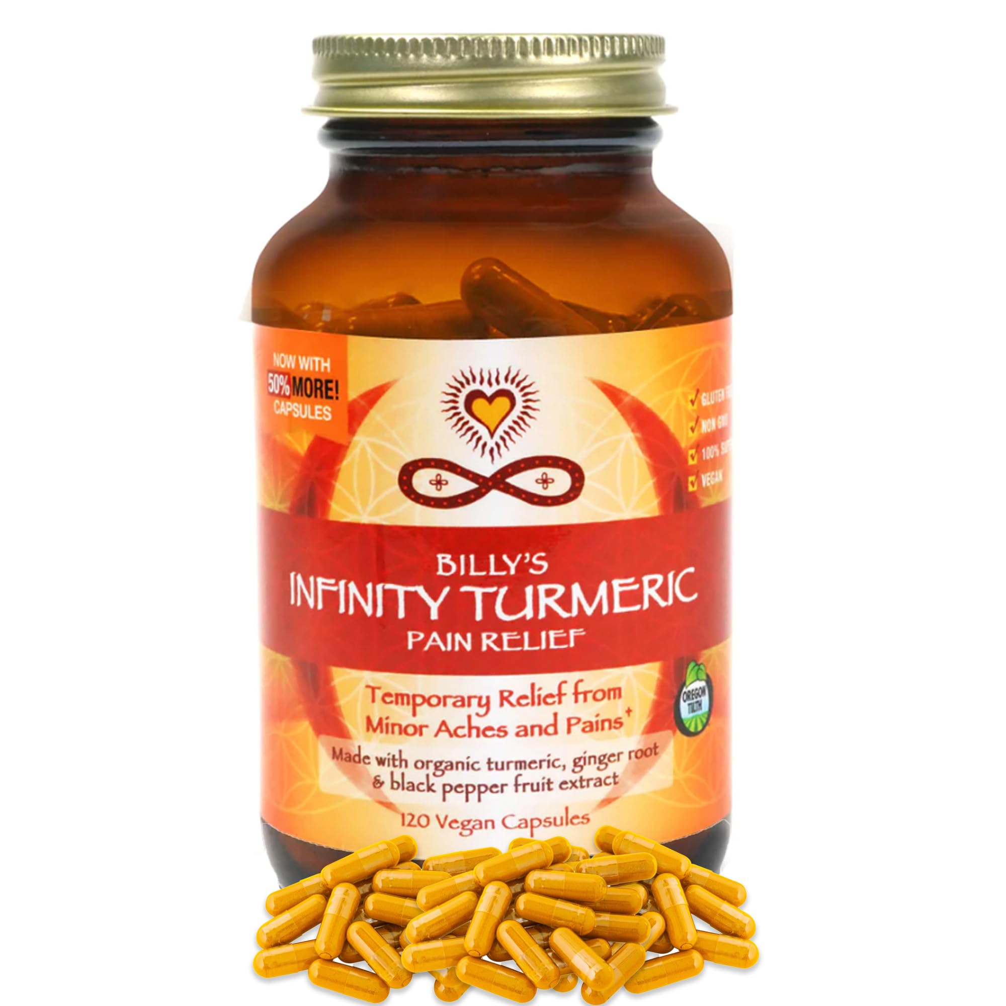 Infinity Greens turmeric capsules bottle for daily wellness support