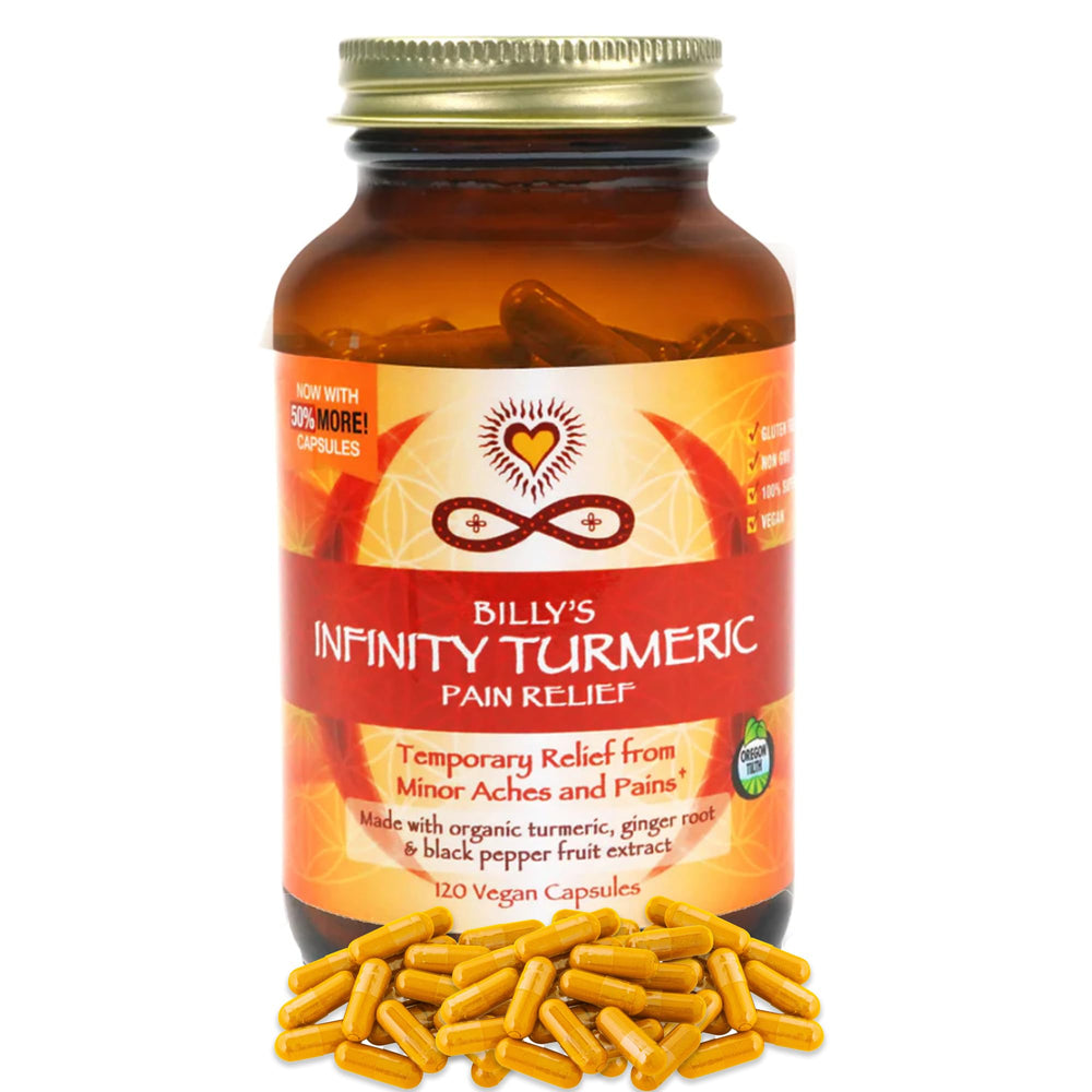 Infinity Greens turmeric capsules bottle for daily wellness support