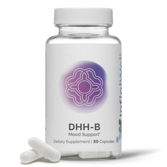 InfiniWell DHH-B bottle on a clean shelf suggesting daily mood support.