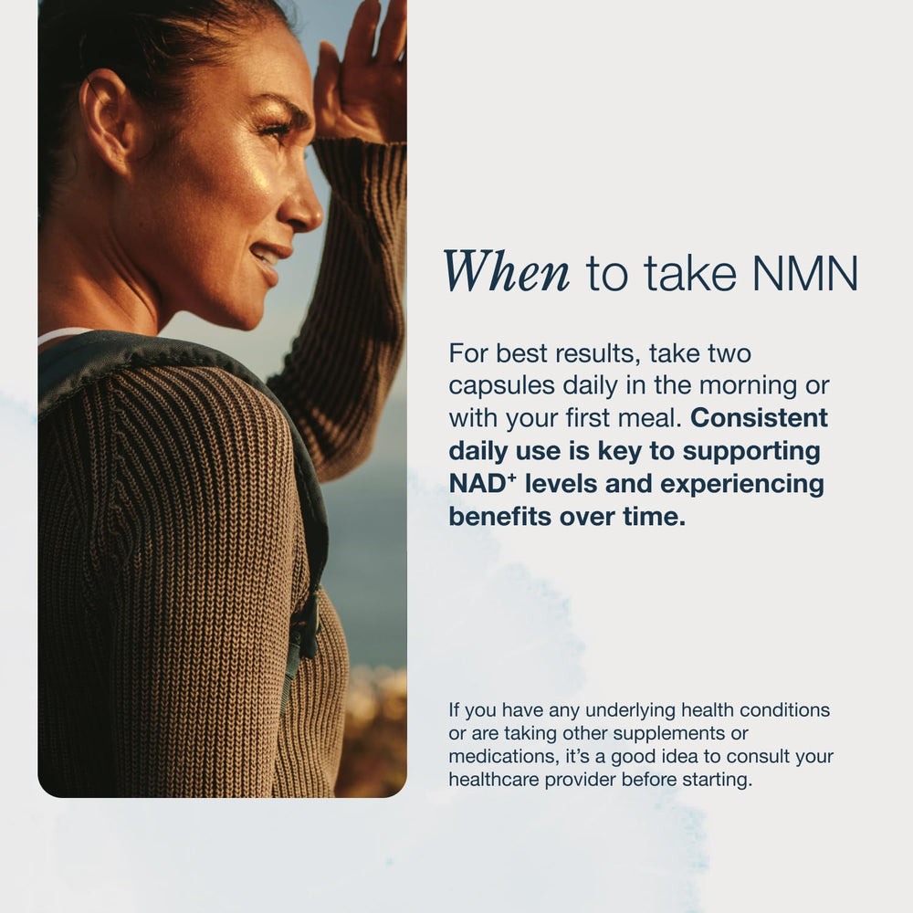 InfiniWell NMN daily-use scene with a glass of water.
