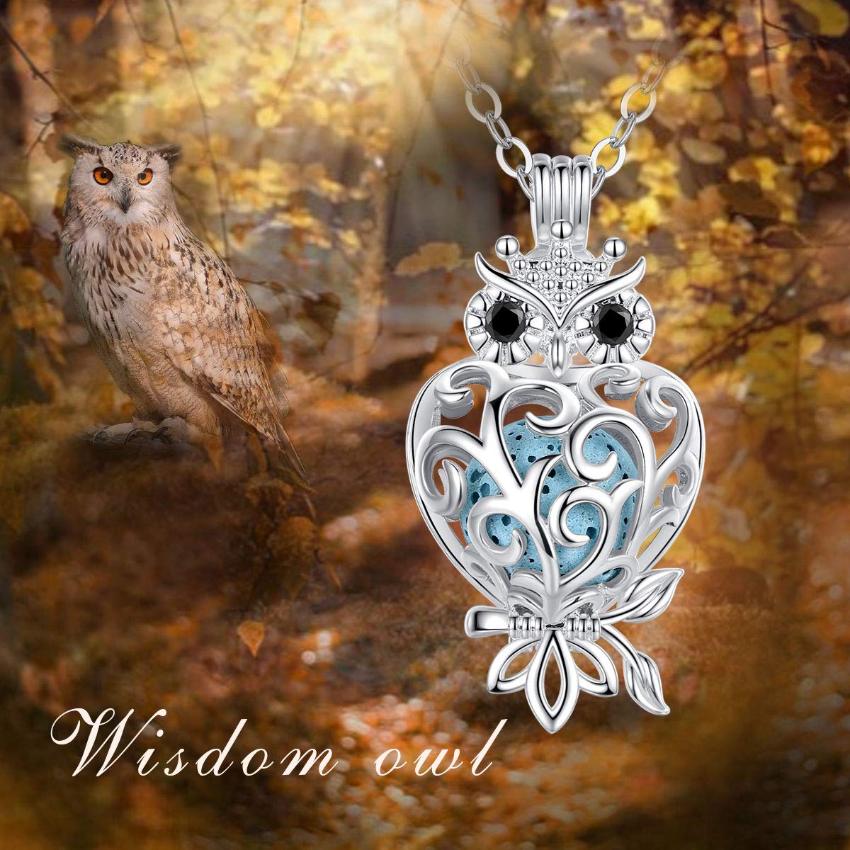 INFUSEU Owl pendant as a stylish aromatherapy accessory