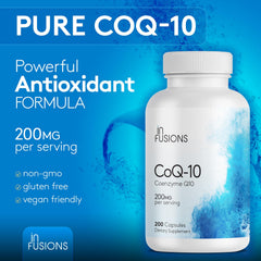 Infusions International CoQ10 label detail emphasizing quality standards